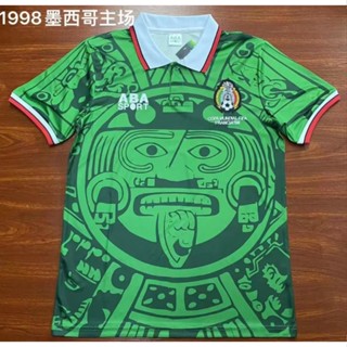 เสื้อกีฬาแขนสั้น ลายทีมชาติฟุตบอล Mexico 1998 ชุดเหย้า เยือนเยือน