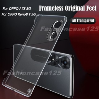 เคสโทรศัพท์มือถือ PC แข็ง แบบใส บางพิเศษ กันกระแทกสี่มุม สําหรับ OPPO A78 Reno 8T Reno8 T Reno8T 5G 2023