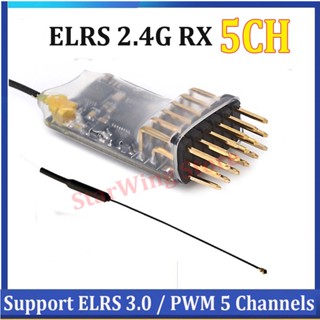 Frsky ELRS ตัวรับสัญญาณ 2.4G 5CH PWM ExpressLRS พร้อมเสาอากาศท่อทองแดง 2.0dBi 2.4G รองรับ ELRS 3.0 PWM/CRSF สําหรับโดรนบังคับ