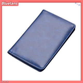 Bluelans กระเป๋าสตางค์ หนังเทียม สีพื้น สไตล์เรโทร สําหรับใส่หนังสือเดินทาง บัตรเครดิต เงินสด