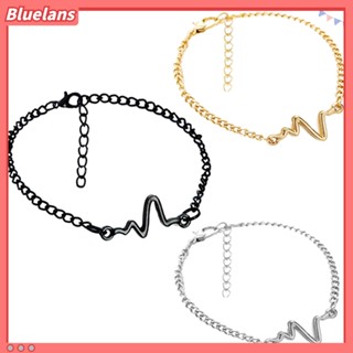 【 Bluelans 】สร้อยข้อมือ กําไลข้อมือ โซ่ คลื่นเสียง ไม่ซ้ําใคร ผู้หญิง เครื่องประดับคู่ ของขวัญ