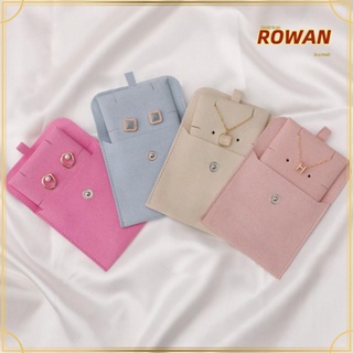 Rowans ใหม่ กระเป๋าเครื่องประดับ ไมโครไฟเบอร์ กระดุมแป๊ก สร้อยข้อมือ กระเป๋า