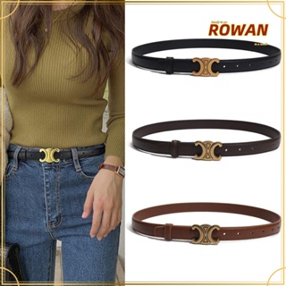 Rowans เข็มขัดหนังเทียม แบบนิ่ม สไตล์วินเทจ ตะวันตก สีดํา สีทอง สําหรับผู้หญิง