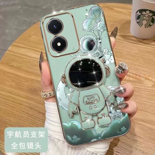 เคสโทรศัพท์มือถือแบบนิ่ม TPU กันกระแทก ลายนักบินอวกาศ พร้อมที่ตั้งวาง สําหรับ oppo a57 2022 f7 F5 f11 pro a83 a74 a95 a77s 4g