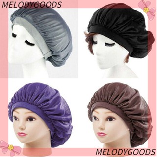 Melodg หมวกผ้าโพกหัว ผ้าซาติน คลุมผมยาว แฟชั่นสําหรับผู้หญิง