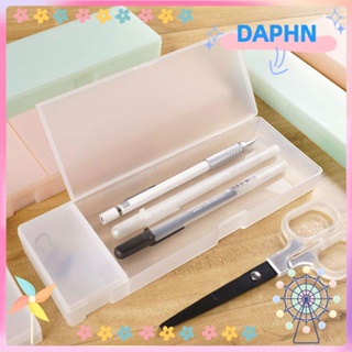 DAPHS กล่องดินสอ พลาสติกแข็ง แบบโปร่งแสง เรียบง่าย สําหรับใส่เครื่องเขียนนักเรียน ปากกา