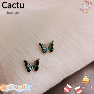 Cactu ต่างหู รูปผีเสื้อ เครื่องประดับ สําหรับเด็กผู้หญิง