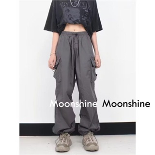 Moon  กางเกงขายาว คาร์โก้ กางเกง เชือกอเมริกันคลาสิค Cargo pants 2023 NEW 072415 ทันสมัย สวย Unique Trendy A90M08L 36Z230909