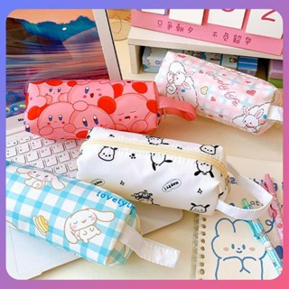 กระเป๋าดินสอ ขนาดใหญ่ จุของได้เยอะ แบบพกพา ลาย Sanrio Kawaii Cinnamoroll Pochacco Kirby สําหรับใส่เครื่องเขียน