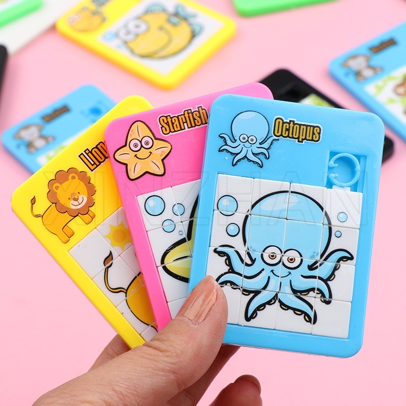 1 ชิ้น เกมปริศนาสไลด์สัตว์ไม้ / ของเล่นเพื่อการศึกษาในช่วงต้น / ปริศนาพัฒนาสมอง / ของเล่นเขาวงกต การ์ตูนสวนสัตว์น่ารัก / ของเล่นเขาวงกตถนนฮวงจุ้ย แบบพกพา สําหรับเด็ก