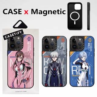 CASETIFY【Evangelion】เคสโทรศัพท์มือถือแบบแข็ง กันกระแทก ลายตัวการ์ตูนอนิเมะ Mari คุณภาพสูง พร้อมกล่องใส่ สําหรับ iPhone 14 Pro Max 12 13 Pro Max