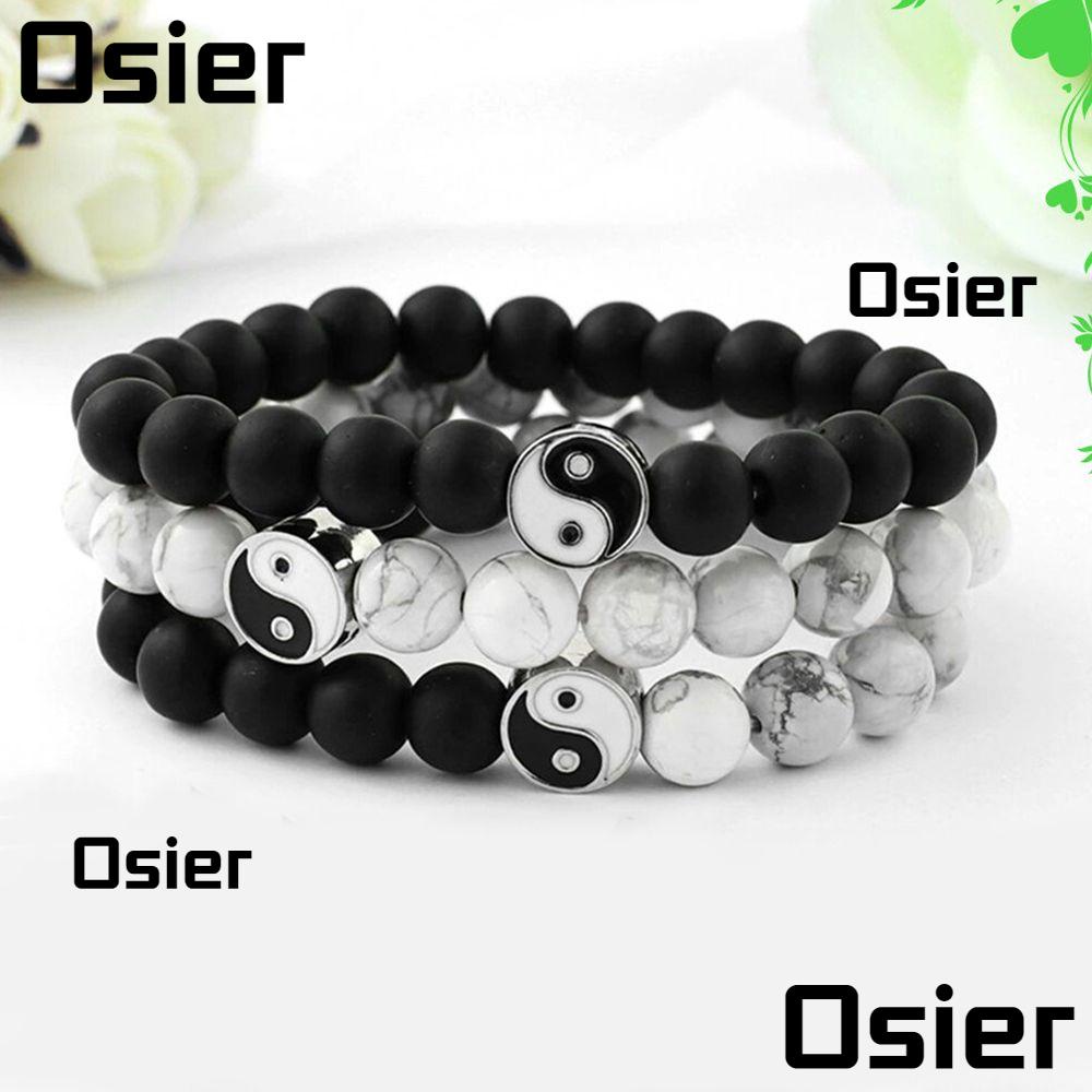 Osier สร้อยข้อมือ เชือกถัก จี้หยินหยาง ของขวัญวันวาเลนไทน์ แฟชั่น สําหรับคู่รัก