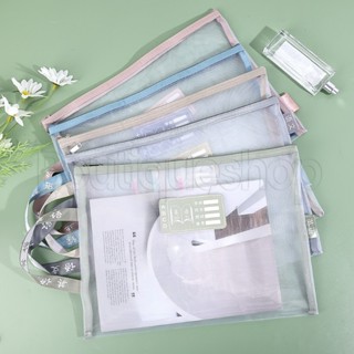 ถุงตาข่าย PVC แบบใส มีซิป ขนาด A4 จุของได้เยอะ สําหรับใส่เอกสาร เครื่องเขียน นักเรียน