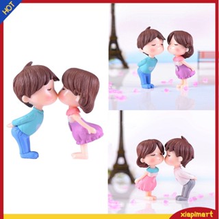 (xiapimart) ฟิกเกอร์ตุ๊กตาจูบ ขนาดเล็ก สําหรับตกแต่งบ้านตุ๊กตา สวน 2 ชิ้น