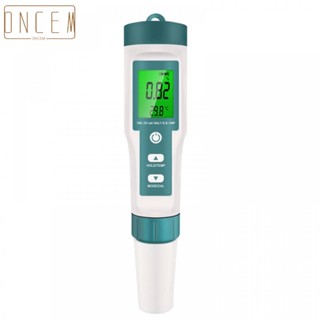 【ONCEMOREAGAIN】7 In 1 Tester Pen 7 In 1 LCD Backlight PH/ORP/EC/TEMP/SALT/SG Tester Meter Top