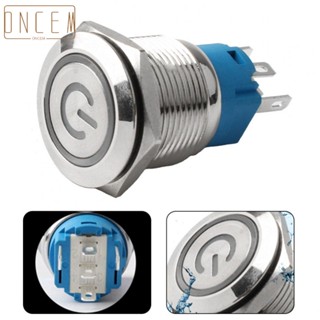 【ONCEMOREAGAIN】Compact 19mm Stainless Steel Push Button Switch with Power LED Easy Installation