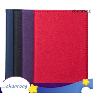 Chunrong กระเป๋าหนังเทียม แบบพกพา สีพื้น สําหรับใส่หนังสือเดินทาง บัตร