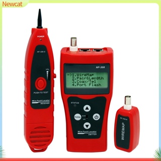 {Newcat} Nf-308 LCD RJ11 RJ45 LAN อีเธอร์เน็ต เครือข่ายเคเบิล สายไฟ ตัวค้นหา ความผิดพลาด