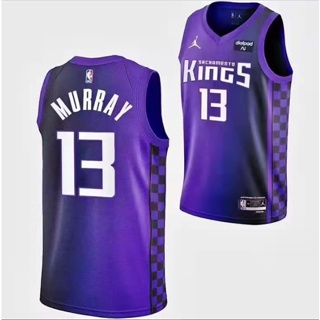 เสื้อกีฬาบาสเก็ตบอล แขนกุด ลายทีม Sacramento Kings สีม่วง No.13 Season 23-24 สําหรับผู้ชาย