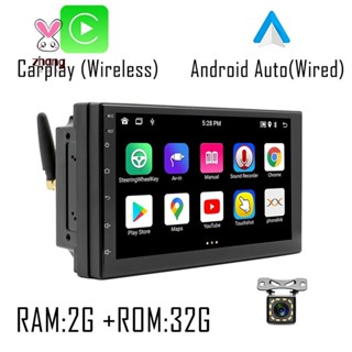 เครื่องเล่นมัลติมีเดีย GPS วิทยุ FM กล้อง กระจก บลูทูธ 7 นิ้ว 2+32G Android 10.1 2Din สําหรับรถยนต์