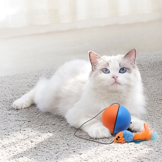  I Home Store Electric Cat Ball Toy อัจฉริยะทนต่อการกัดกัดความเบื่อหน่ายบรรเทาของเล่นแมวอัตโนมัติแบบโต้ตอบสำหรับในร่ม