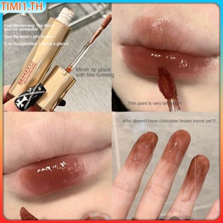 Gege Bear Crystal Mirror Lip Glaze Water Nude Lipstick ลิปกลอสให้ความชุ่มชื้น ลิปเมคอัพ High Color Rendering Not Easy To Drop Makeup | เวลา1