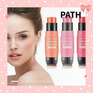 Path บลัชออนเนื้อครีม สีส้ม สีเชอร์รี่ สีชมพู พร้อมแปรง