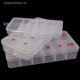 Goldensilver กล่องเก็บพลอยเทียมเปล่า 10 11 ช่อง อุปกรณ์เสริม สําหรับตกแต่งเล็บ TH