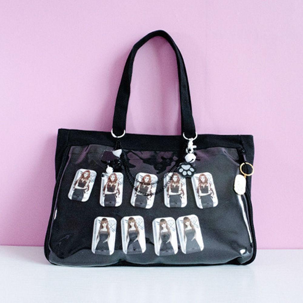กระเป๋าถือใส TOSE, กระเป๋าสะพายผ้าใบแบบใช้ซ้ําได้, การออกแบบ Harajuku ความจุขนาดใหญ่ Satchels Bag Shopping