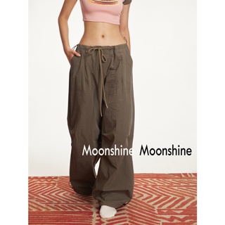 Moon กางเกงขายาว คาร์โก้ กางเกง เชือกอเมริกันคลาสิค Cargo pants 2023 NEW 072906