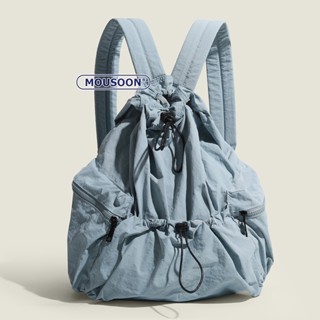 MOUSOON กระเป๋าเป้สะพายหลังผู้หญิงผู้ชาย Drawstring กระเป๋าเป้สะพายหลังความจุขนาดใหญ่ที่ใช้งานได้จริง