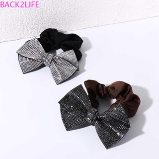 Back2life โบว์ผูกปม Scrunchies ทุกการแข่งขันน่ารักยางรัดผมเครื่องประดับสําหรับสาว ๆ หญิงสาวพลอยเทียมแหวนผมผู้หญิง