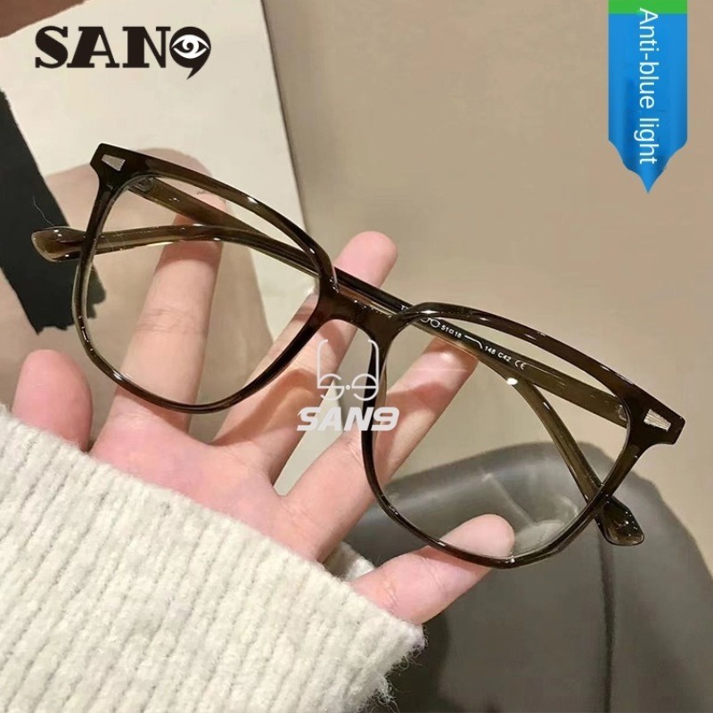 【เปลี่ยนเลนส์ได้】COD (San9) แว่นตาแฟชั่น ป้องกันแสงสีฟ้า สไตล์เกาหลี 2023