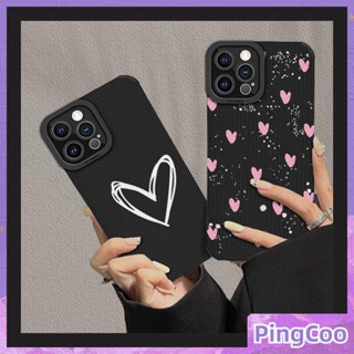 Pingcoo - เข้ากันได้สำหรับ เคส iphone 11 เคสไอโฟน เคสไอโฟน11 เคสโทรศัพท์แบบนิ่มกันกระแทกวีเนียร์ลายแนวตั้งสีดำป้องกันกล้องสีชมพูสีขาว Love เข้ากันได้กับ iPhone 14 13 PRO MAX 12 PRO MAX XS XR สูงสุด 7 8Plus