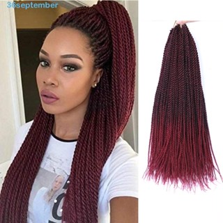 September Senegalese ผมบิดสีน้ําตาล DIY ต่อผมสีดํา สําหรับผู้หญิง สีดํา ทนความร้อน ไฟเบอร์ธรรมชาติ แอฟริกาสังเคราะห์นุ่ม เดรดล็อก