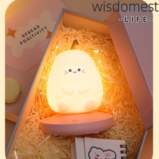 Wisdomest โคมไฟกลางคืน ซิลิโคนนิ่ม รูปลูกแพร์ ปรับได้ พร้อมรีโมตคอนโทรล สําหรับตกแต่งห้องนอนเด็ก