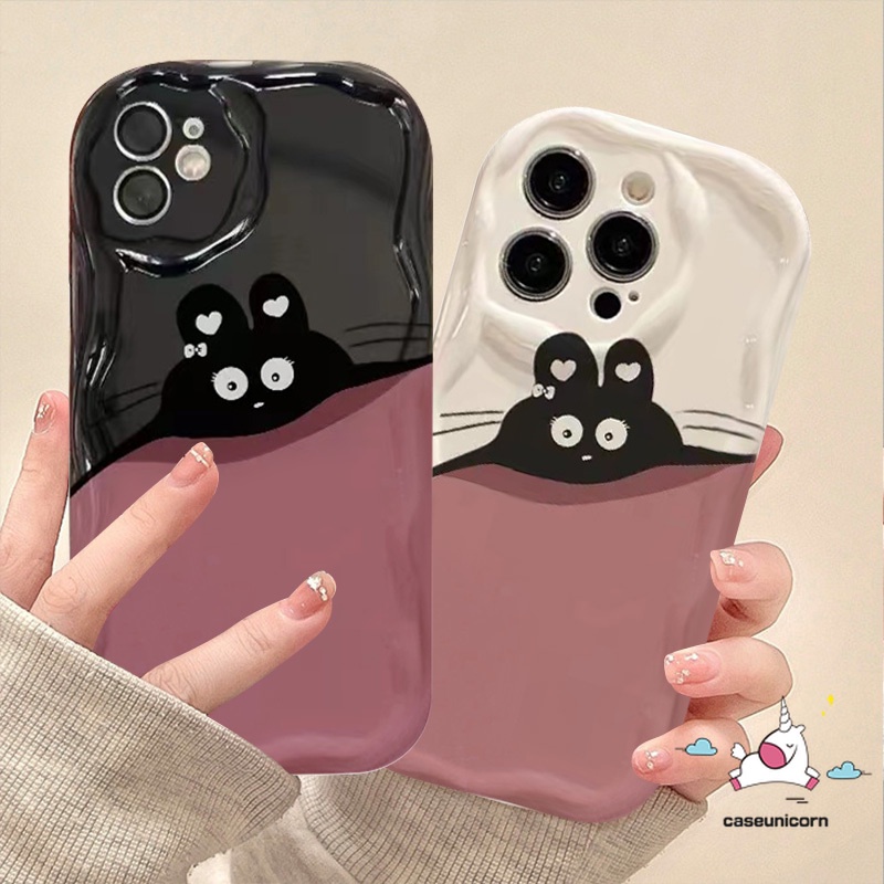 เคสโทรศัพท์มือถือแบบนิ่ม กันกระแทก ลายการ์ตูนแมว กระต่าย หัวใจ 3D เรียบง่าย สําหรับ IPhone 14 13 11 12 Pro Max XR 7 8 6 6s Plus X XS Max SE 2020