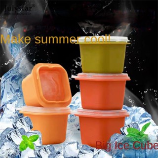 JULYSTAR Ice Hockey Ice Plaid Ice Cube แม่พิมพ์ซิลิโคนในครัวเรือน Small Block Ice Storage With Lid Large Block One-bite Summer Ice Box Artifact