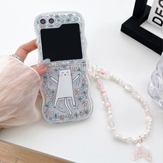 【Fold Wave】เคสโทรศัพท์มือถือ TPU นิ่ม กันกระแทก ป้องกันเลนส์ สําหรับ SAMSUNG Z Flip3 Flip4 Flip5