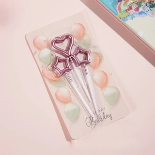 📌ร้านไทย📌 ส่งไว พร้อมส่ง เทียนวันเกิด เทียนปักเค้กรูปหัวใจดาว⭐💗 (1แพ็ค3ชิ้น) เทียน V1-5