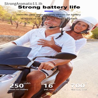 Strongaromatic ชุดหูฟังบลูทูธไร้สาย V5.0 50 เมตร กันน้ํา ป้องกันการรบกวน สําหรับหมวกกันน็อค