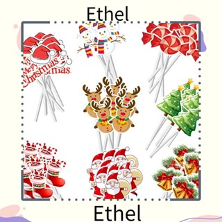 Ethel1 ท็อปเปอร์ท็อปเปอร์ รูปซานต้าคลอส 48 ชิ้น สําหรับปาร์ตี้คริสต์มาส