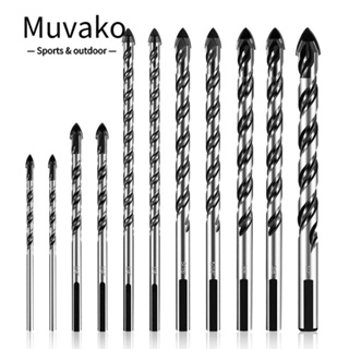 Muvako ชุดดอกสว่านเจาะกระเบื้อง เซรามิค อัลลอย สีดํา 1/8 นิ้ว -1/2 นิ้ว 10 ชิ้น