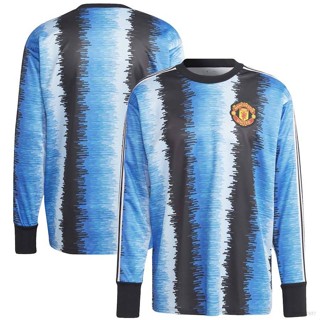 เสื้อยืดแขนสั้น พิมพ์ลายทีมชาติฟุตบอล MU Icon Jersey Goalkeeper สไตล์เรโทร พลัสไซซ์ สําหรับผู้ชาย และผู้หญิง 2023