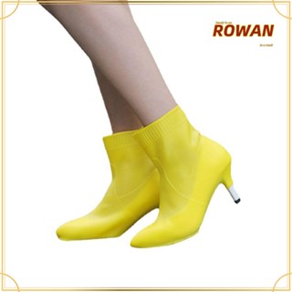 Rowans รองเท้าบูทส้นสูง กันฝน ใช้ซ้ําได้ สีเหลือง ไซซ์เดียว 1 คู่