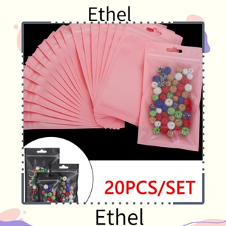 Ethel1 ถุงบรรจุภัณฑ์ กันน้ํา มีซิป พร้อมรูแขวน 20 ชิ้น ต่อชุด