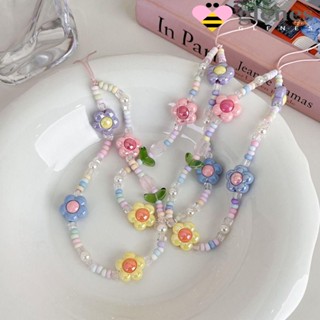 Glenes จี้ลูกปัดอะคริลิค รูปดอกทิวลิป สําหรับห้อยโทรศัพท์มือถือ
