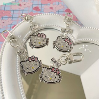 &lt;Arichsing&gt; พวงกุญแจ จี้การ์ตูน Hello Kitty ประดับเพชร แวววาว สําหรับตกแต่งกระเป๋าเป้สะพายหลัง ของขวัญวันเกิดเพื่อนที่ดีที่สุด ลดราคา