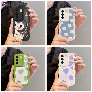 เคสโทรศัพท์มือถือ TPU นิ่ม ลายการ์ตูนชินจัง ภาพวาดสีน้ํามัน รูปหัวใจ ดอกเดซี่น่ารัก สําหรับ Vivo V27 Pro V25 Pro V23 Pro V23E V21 4G 5G V21S