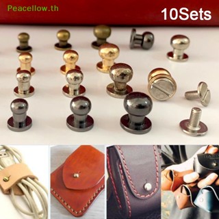 Peacellow หมุดทองเหลือง ทรงกลม แฮนด์เมด DIY สําหรับตกแต่งเล็บ 10 ชุด